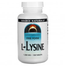 Лизин, L-Lysine, Source Naturals, 1000 мг, 100 таблеток Лизин, L-Lysine, Source Naturals, 1000 мг, 100 таблеток