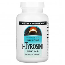 Тирозин, L-Tyrosine, Source Naturals, 500 мг, 100 таблеток