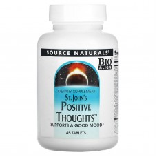 Поддержка нервной системы (зверобой), St. John's Positive Thoughts, Source Naturals, 45 таблеток Поддержка нервной системы (зверобой), St. John's Positive Thoughts, Source Naturals, 45 таблеток