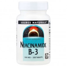 Ніацинамід (В3), Niacinamide B-3, Source Naturals, 100 мг, 250 таблеток