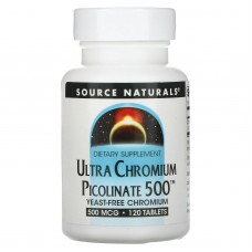 Хром ультра пиколинат, Chromium Picolinate, Source Naturals, 500 мкг, 120 таблеток Хром ультра пиколинат, Chromium Picolinate, Source Naturals, 500 мкг, 120 таблеток
