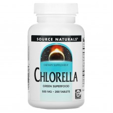 Хлорелла, Chlorella, Source Naturals, 500 мг, 200 таблеток Хлорелла, Chlorella, Source Naturals, 500 мг, 200 таблеток