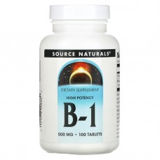 Тиамин, B-1, High Potency, Source Naturals, 500 мг, 100 таблеток Тиамин, B-1, High Potency, Source Naturals, 500 мг, 100 таблеток
