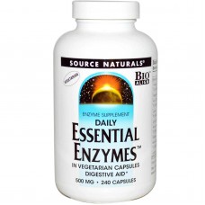 Ферменты для пищеварения, Essential Enzymes, Source Naturals, вегетарианские, 500 мг, 240 капсул Ферменты для пищеварения, Essential Enzymes, Source Naturals, вегетарианские, 500 мг, 240 капсул
