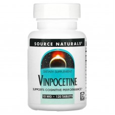 Витамины для мозга, Vinpocetine, Source Naturals, 10 мг, 120 таблеток Витамины для мозга, Vinpocetine, Source Naturals, 10 мг, 120 таблеток