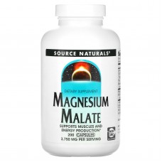 Магний малат, Magnesium Malate, Source Naturals, 625 мг, 200 капсул Магний малат, Magnesium Malate, Source Naturals, 625 мг, 200 капсул