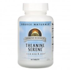 Теанин, спокойствие, Theanine Serene, Source Naturals, 60 таблеток Теанин, спокойствие, Theanine Serene, Source Naturals, 60 таблеток