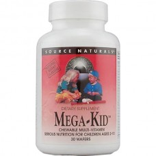 Витамины и минералы для детей, Mega-Kid, Source Naturals, вкус ягод, 30 вафель Витамины и минералы для детей, Mega-Kid, Source Naturals, вкус ягод, 30 вафель