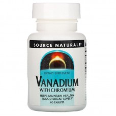 Хром и ванадий, Vanadium with Chromium, Source Naturals, 90 таблеток Хром и ванадий, Vanadium with Chromium, Source Naturals, 90 таблеток