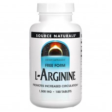 Аргинин, L-Arginine, Source Naturals, свободная форма, 1000 мг, 100 таблеток Аргинин, L-Arginine, Source Naturals, свободная форма, 1000 мг, 100 таблеток