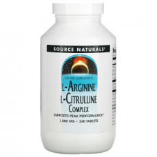 Аргинин, цитруллин (аминокислоты), L-Arginine L-Citrulline, Source Naturals, комплекс, 1000 мг, 240 таблеток Аргинин, цитруллин (аминокислоты), L-Arginine L-Citrulline, Source Naturals, комплекс, 1000 мг, 240 таблеток