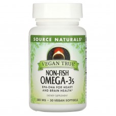 Омега-3 из морских водорослей, Non-Fish Omega-3, Source Naturals, для веганов, 300 мг, 30 капсул Омега-3 из морских водорослей, Non-Fish Omega-3, Source Naturals, для веганов, 300 мг, 30 капсул