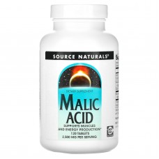 Яблочная кислота, Malic Acid, Source Naturals, 2500 мг, 120 таблеток Яблочная кислота, Malic Acid, Source Naturals, 2500 мг, 120 таблеток