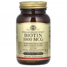 Биотин, Biotin, Solgar, 1000 мкг, 250 растительных капсул Биотин, Biotin, Solgar, 1000 мкг, 250 растительных капсул