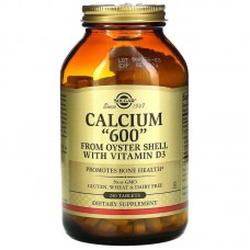 Кальций из раковин устриц, Calcium "600", Solgar, с витамином D3, 240 таблеток Кальций из раковин устриц, Calcium "600", Solgar, с витамином D3, 240 таблеток