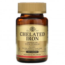 Хелат железа, Chelated Iron, Solgar, 100 таблеток Хелат железа, Chelated Iron, Solgar, 100 таблеток