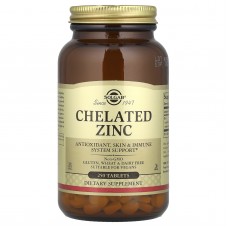 Хелат цинку, Chelated Zinc, Solgar, 250 таблеток Хелат цинку, Chelated Zinc, Solgar, 250 таблеток