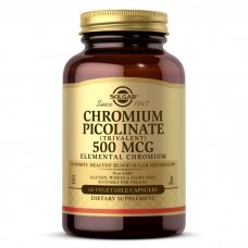 Хром пиколинат, Chromium Picolinate, Solgar, 500 мкг, 60 вегетарианских капсул Хром пиколинат, Chromium Picolinate, Solgar, 500 мкг, 60 вегетарианских капсул