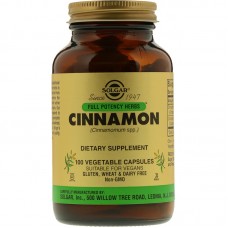 Экстракт корицы, Cinnamon, Solgar, Full Potency Herbs, 100 вегетарианских капсул Экстракт корицы, Cinnamon, Solgar, Full Potency Herbs, 100 вегетарианских капсул