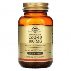 Коэнзим Q-10, Megasorb CoQ-10, Solgar, 100 мг, 90 гелевых капсул Коэнзим Q-10, Megasorb CoQ-10, Solgar, 100 мг, 90 гелевых капсул