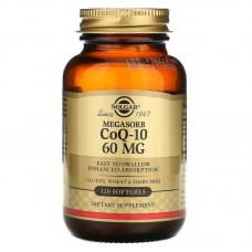 Коэнзим Q-10, Megasorb CoQ-10, Solgar, 60 мг, 120 гелевых капсул Коэнзим Q-10, Megasorb CoQ-10, Solgar, 60 мг, 120 гелевых капсул