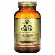DL-Фенилаланин, DLPA, Solgar, свободная форма, 500 мг, 100 вегетарианских капсул DL-Фенилаланин, DLPA, Solgar, свободная форма, 500 мг, 100 вегетарианских капсул