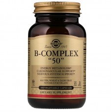 Витамины В-50, комплекс, B-Complex "50", Solgar, 100 вегетарианских капсул Витамины В-50, комплекс, B-Complex "50", Solgar, 100 вегетарианских капсул