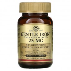 Железо, Gentle Iron, Solgar, 25 мг, 90 вегетарианских капсул Железо, Gentle Iron, Solgar, 25 мг, 90 вегетарианских капсул
