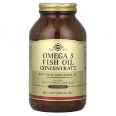 Омега-3, Omega-3 Fish Oil, Solgar, концентрат рыбьего жира, 120 гелевых капсул Омега-3, Omega-3 Fish Oil, Solgar, концентрат рыбьего жира, 120 гелевых капсул