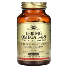 Омега 3-6-9, Omega 3-6-9, Solgar, 1300 мг, 60 гелевых капсул Омега 3-6-9, Omega 3-6-9, Solgar, 1300 мг, 60 гелевых капсул