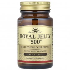 Маточне молочко, Royal Jelly, Solgar, "500", 60 гелевих капсул