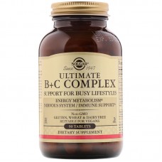 Вітаміни В + С, комплекс, Ultimate B + C, Solgar, 90 таблеток