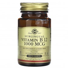 Вітамін В12 сублінгвальний, Vitamin B12 Sublingual, Solgar, ціанокобаламін, 1000 мкг, 100 таблеток