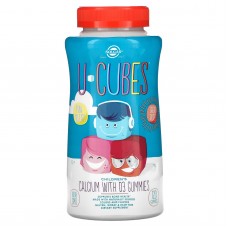 Кальций с витамином D3 для детей, U-Cubes, Children's Calcium With D3, Solgar, со вкусом клубники, 120 жевательных конфет Кальций с витамином D3 для детей, U-Cubes, Children's Calcium With D3, Solgar, со вкусом клубники, 120 жевательных конфет