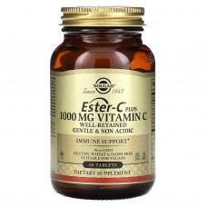 Эстер-С плюс, Ester-C Plus, Solgar, витамин C, 1000 мг, 60 таблеток Эстер-С плюс, Ester-C Plus, Solgar, витамин C, 1000 мг, 60 таблеток