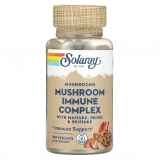 Грибной комплекс для иммунитета, Mushroom Immune Complex, Solaray, с майтаке, рейши и шиитаке, 600 мг, 100 вегетарианских капсул Грибной комплекс для иммунитета, Mushroom Immune Complex, Solaray, с майтаке, рейши и шиитаке, 600 мг, 100 вегетарианских капсул