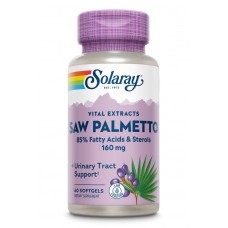 Со пальметто, экстракт ягод, Saw Palmetto, Solaray, 160 мг, 60 гелевых капсул Со пальметто, экстракт ягод, Saw Palmetto, Solaray, 160 мг, 60 гелевых капсул
