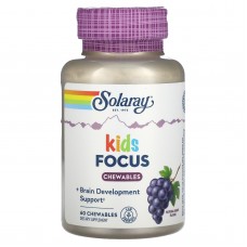 Поддержка развивающегося мозга детей, Focus For Children, Solaray, виноград, 60 жевательных таблеток Поддержка развивающегося мозга детей, Focus For Children, Solaray, виноград, 60 жевательных таблеток