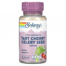 Экстракт вишни и семян сельдерея, Tart Cherry Celery Seed, Solaray, 620 мг, 60 вегетарианских капсул Экстракт вишни и семян сельдерея, Tart Cherry Celery Seed, Solaray, 620 мг, 60 вегетарианских капсул