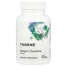 Ацетил карнітин, Acetyl-L-Carnitine, Thorne, 500 мг, 60 капсул Ацетил карнітин, Acetyl-L-Carnitine, Thorne, 500 мг, 60 капсул