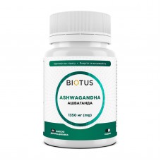 Ашваганда, Ashwagandha, Biotus, 1350 мг, 60 капсул Ашваганда, Ashwagandha, Biotus, 1350 мг, 60 капсул