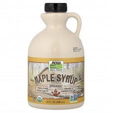 Кленовий сироп (бурштиновий), Maple Syrup, Now Foods, Real Food, органік, сорт А, 946 мл