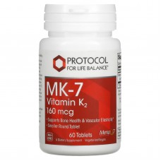 MK-7 Витамин K2, Vitamin K2, Protocol for Life Balance, 160 мкг, 60 таблеток MK-7 Витамин K2, Vitamin K2, Protocol for Life Balance, 160 мкг, 60 таблеток