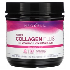 Колаген з вітаміном C та гіалуроновою кислотою, Super Collagen Plus, NeoCell, 390 г Колаген з вітаміном C та гіалуроновою кислотою, Super Collagen Plus, NeoCell, 390 г