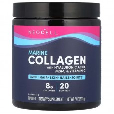 Морський колаген, Marine Collagen, Neocell, суміш краси з гіалуроновою кислотою, МСМ і вітаміном С, порошок, без смаку, 200 г Морський колаген, Marine Collagen, Neocell, суміш краси з гіалуроновою кислотою, МСМ і вітаміном С, порошок, без смаку, 200 г