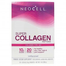 Коллагеновые пептиды, Super Collagen Peptides, Neocell, без вкуса, 20 стиков, по 10 г каждый