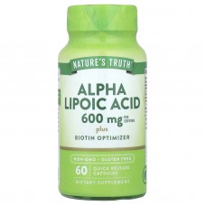 Альфа-ліпоєва кислота, Alpha Lipoic Acid, Vitamins, Nature's Truth, 60 капсул швидкого вивільнення Альфа-ліпоєва кислота, Alpha Lipoic Acid, Vitamins, Nature's Truth, 60 капсул швидкого вивільнення