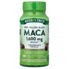 Мака, Maca, Nature's Truth, червона, жовта, чорна, 1600 мг, 60 капсул швидкого вивільнення Мака, Maca, Nature's Truth, червона, жовта, чорна, 1600 мг, 60 капсул швидкого вивільнення