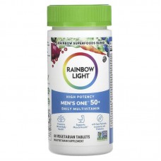 Мультивитамины для мужчин 50+, Men's One 50+, Rainbow Light, ежедневные, высокая потенция, 60 вегетарианских таблеток Мультивитамины для мужчин 50+, Men's One 50+, Rainbow Light, ежедневные, высокая потенция, 60 вегетарианских таблеток