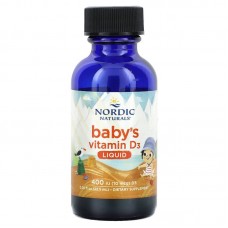 Вітамін D3 для дітей, Baby's Vitamin D3, Nordic Naturals, рідкий, 10 мкг (400 МО), 22,5 мл